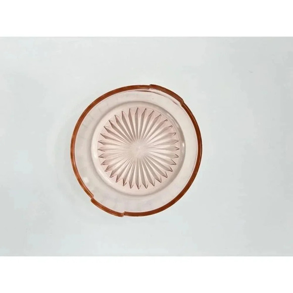 Vintage Pink Depression Glass Starburst Design Jeannette 1930's made Decorative - Picture 7 of 9